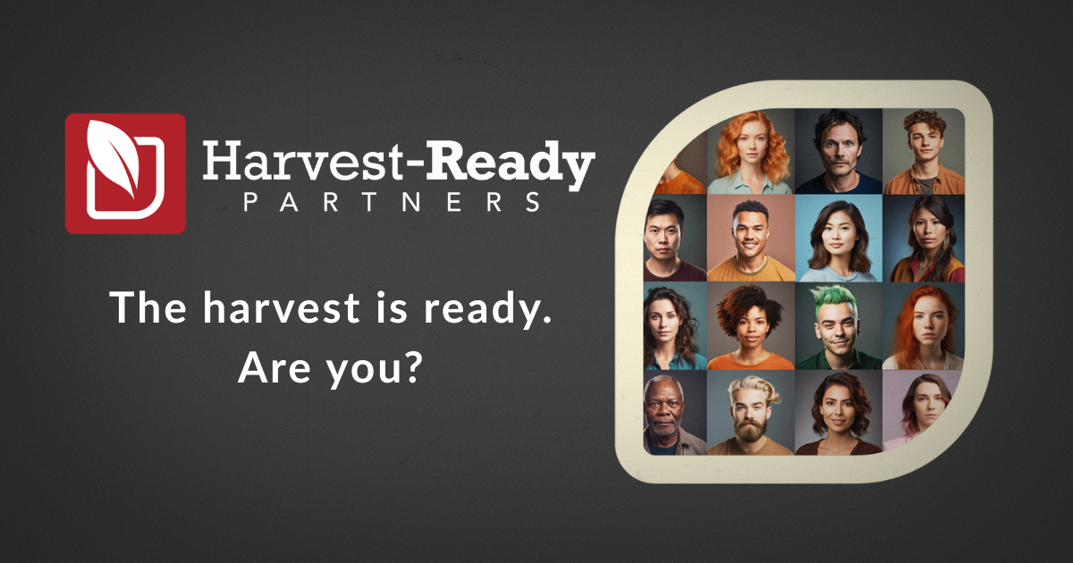 Logo for Harvest-Ready Partners with the tagline, "The harvest is ready. Are you?"